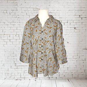 Dana Buchman Tailored Button Front Stretch Blouse